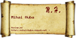 Mihai Huba névjegykártya
